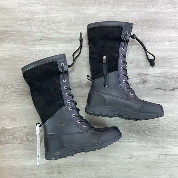 🍁UGG🍁  BUTTE II TOGGLE TALL BLACK CWR KIDS WINTER WATER PROOF TALL BOOTS - Picture 7 of 16